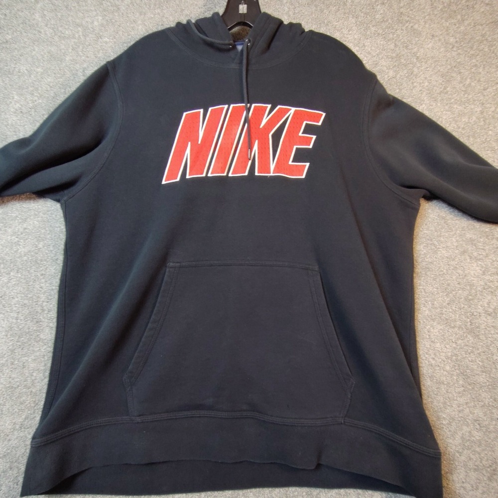Nike Mens Sweatshirt Black XL Long Sleeve Pullover Pockets Drawstring Hoodie